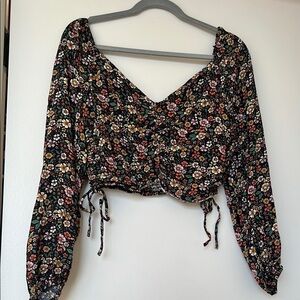 Floral Black Women's Top